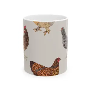 Chicken Ceramic Mug, (11oz, 15oz) mugs
