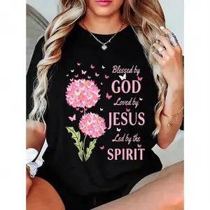 Spiritual and Inspirational T - Shirt: Flaunt a "Blessed by GOD, Loved by JESUS, Led by the SPIRIT" Message