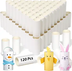 120 count Cardboard Tubes for Crafts, White  Toilet Paper Rolls for Crafts - 1.5 x 3.4 Inches  And -Resistant Tubes for School Supplies Classrooms  DIY Art