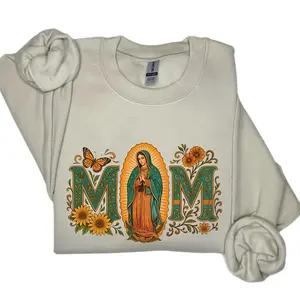 Mexican Mom Sweatshirt & Tshirt, Latin Culture Mom Sweater, Mexican Heritage, Virgen De Guadalupe Printed, Mama Cita Gift