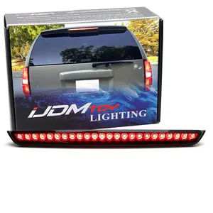 iJDMTOY Black-Out Smoked Len Full LED Strip High Mount Third Brake Light Assembly For Chevrolet 2007-2014 Suburban/Tahoe, GMC Yukon/Yukon XL