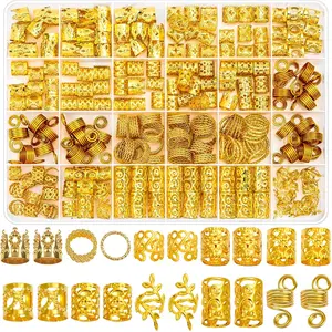220 count  Hair  for Braids, Loc  for Hair Dreadlock, Loc Charms for Women, Metal  Braids Rings Cuffs Clips for Dreadlock Accessories Clip Braids Extensions Decorations