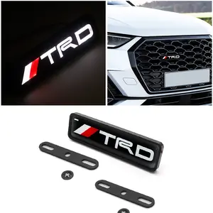 Car LED Decorative Light Front Grille Emblem Badge for Trd Models, Compatible with Corolla Camry Tacoma 4runner, Stylish Automotive Accessory, Truck Sticker