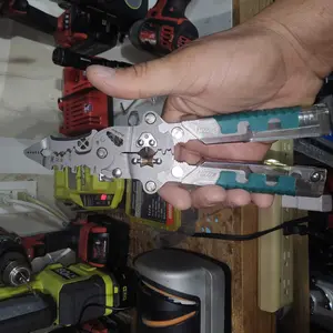 ​​16 in 1 Professional Multi - Function Pliers with Flathead & Phillips Screwdrivers, Wire Stripper, Crimper, Hex Key Wrench, Bolt Cutter, Voltage Tester, Cable Cutter, Wire Spooler, Puncture Knife, Precision Wire Cutter, Hex Socket, Insulated Grip