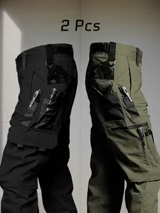 Men's Lightweight Tactical Cargo Pants - Durable, Breathable, Quick-Dry Polyester with Multiple Pockets for Outdoor Adventures, Hiking, and Work ( No Belt), All season Trousers | Loose Fit Pants | Durable Outdoor Wear, Hiking Pants