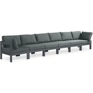 Nizuc - Outdoor Patio 6 Seat Modular Sofa With Gray Frame