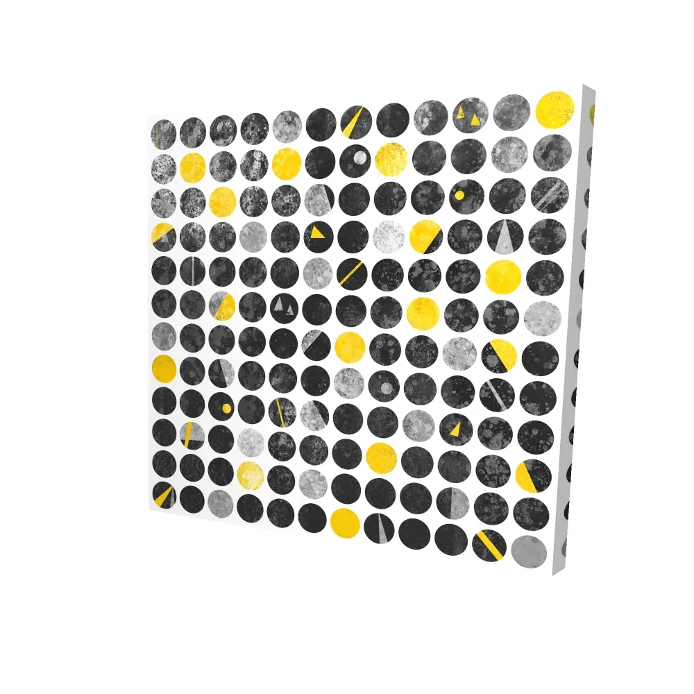 Begin Home Decor 2080-2424-AB22 24 x 24 in. Grunge Circles Industrial Abstract Canvas - Home Decor Art