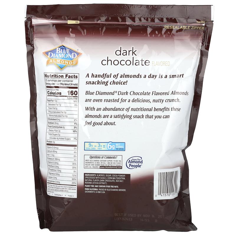 Blue Diamond Almonds, Oven Roasted Almonds, Dark Chocolate, 25 oz (709 g)