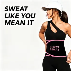 Sweat Waist Belt, Compression Workout Belt with Core Support, Fitness Training & Gym Workout Accessory