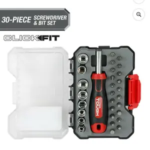 Hyper Tough 30 Piece Screwdriver and Bit Set in Click Fit Case