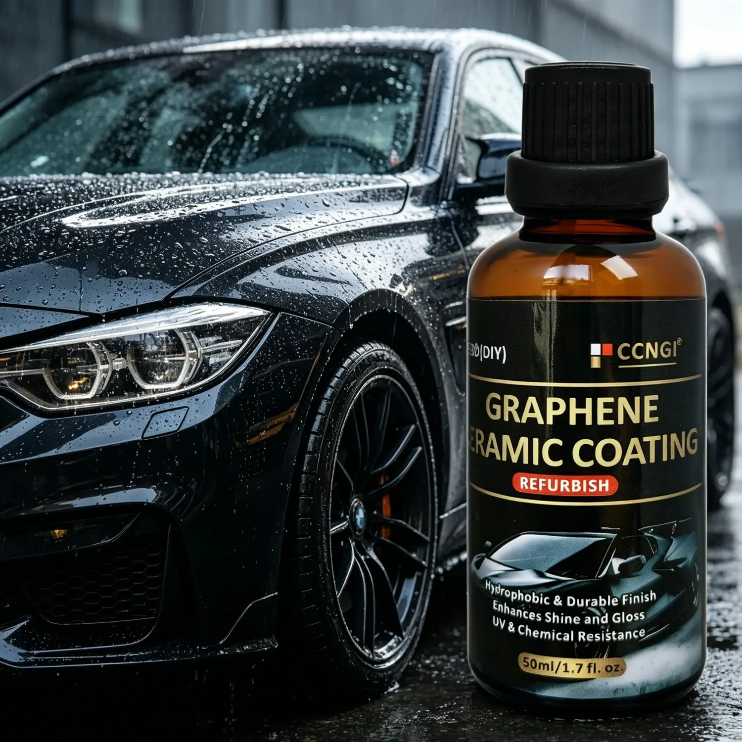 Graphene Ceramic Coating Car Care Product, Professional Top Coat, 50ML Car Wash After Paint Sealant, Ultimate Hydrophobic Protection, Car Graphene Spray, Graphene Coating For Cars