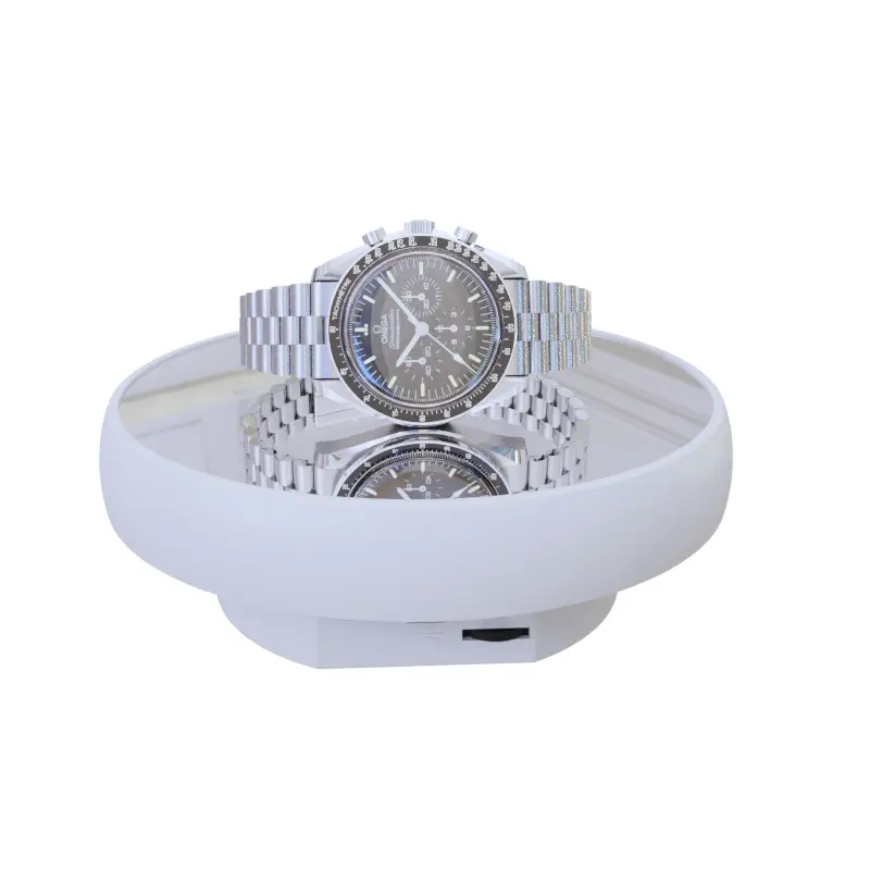 360 Degree Electric Rotating Display Stand, 6.3 Inches/ 11 Lbs Load Capacity, Mirror Surface Style, Cup-Shaped Display Turntable, for Product Photography And Jewelry Display