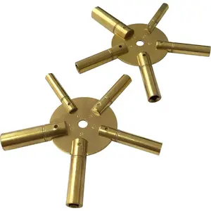 2-10 & 3-11 Clock Key Set Winged Brass Spider Star Pair Odd & Even (110)