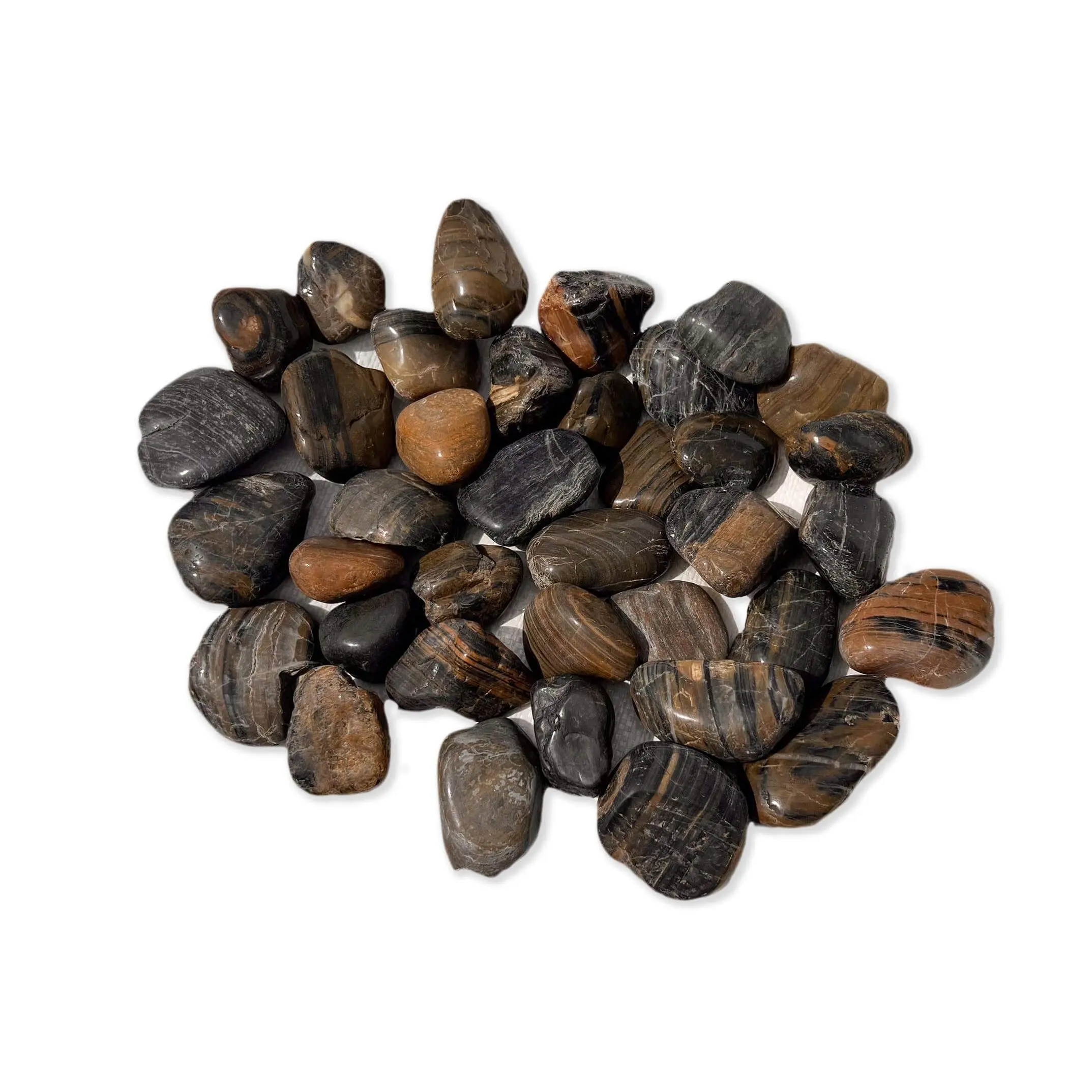 Polished Tiger Stripe Pebbles for Gardens, Fish Tanks, Succulents, Decor & More