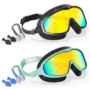 Aegend 2 Pack Swim Goggles for Kids Youth 3-14, Wide Frame Anti-Fog Anti-UV Clear Vision Goggles for Swimming, Swimming Goggles summervibes,