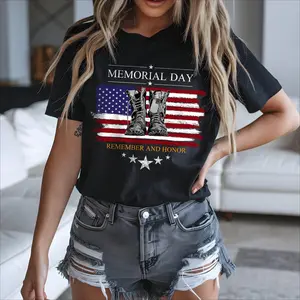 Memorial Day PNG, American Flag Boots, Remember Honor Veteran Tribute ta0511Father's Day Gift