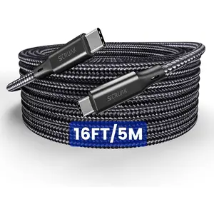 Extra Long iPhone 16 17 Charger Cable 16Ft, 16 Feet USB to Cable Fast Charging Nylon Braided iPhone 16 17 USB Charger Cord for iPhone 16/17 Plus,16/17 Pro,16/17 Pro Max/iPad Pro/Air/Min 6