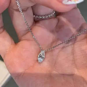 NANA Style German Niche Marquise Diamond Necklace for Women 2024 New Hot Luxury High-end Choker Clavicle Chain