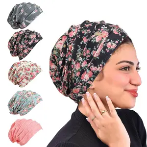 Women's Floral Headscarf Hat, Breathable Soft Non-Pressing, Daily Wear Sleep Cap, Versatile Accessory for Everyday Use