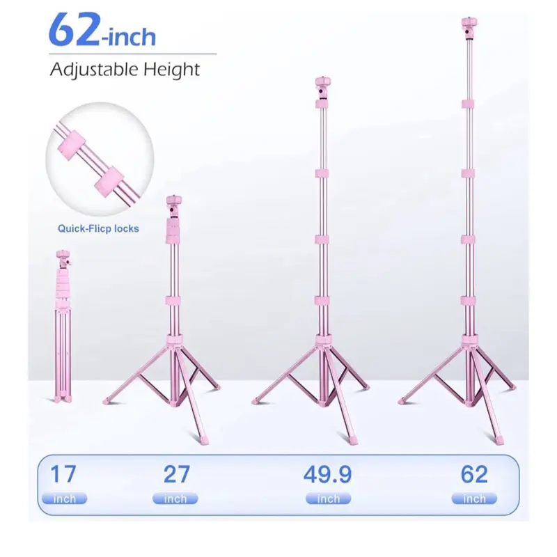 Sense 62 Inch Adjustable Height Wireless Remote Shutter with Quick-Flip Locks for easy Versatile Use