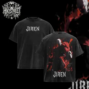 [HIKISTREET] Jiren Power Vintage Washed T-Shirt, Dragonball Anime Merch, Grunge Washed Oversized Tee, Anime Aesthetic Gift