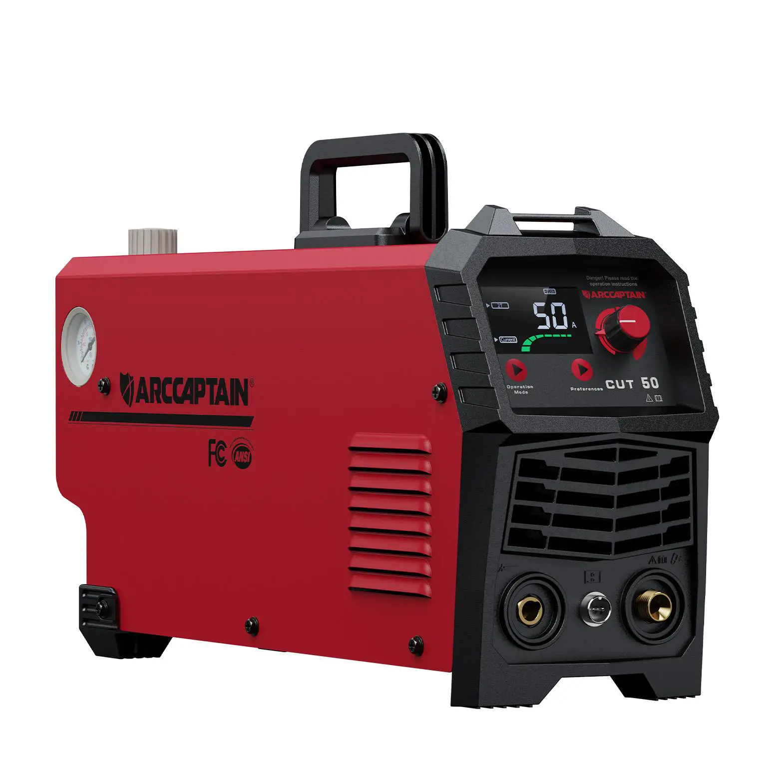 ARCCAPTAIN CUT50 Plasma Cutter, 50 Amps Cutter Machine with 110/220V Dual Voltage DC Inverter IGBT 1/2 Inch Clean Cut Post Flow and 2T/4T, for Beginne