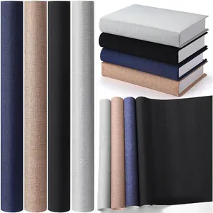 4 Pcs Book Cloth Bookcover with Paper Backed Binding Fabric for Scrapbooking Album DIY Craft Supplies, 4 Classic Colors, 40 x 16 Inches