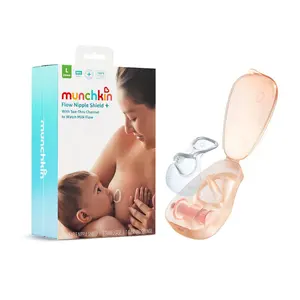 Munchkin Flow Nipple Shield + With See-Thru Channel to Watch Milk Flow 24mm