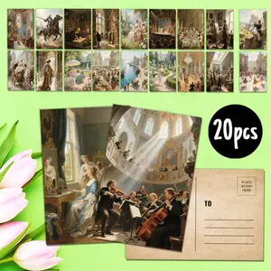 20pcs Baroque Oil Painting in A Vintage Style All Occasion Postcards, Unique Retro Everyday Gift for Family & Friends, Congratulate, Birthday Thank You, Thank You Cards Wedding