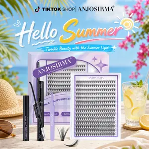 ANJOSIRMA LASH Clusters Kit 280Pcs, DIY Individual Extensions with Lash Bond and Seal, Remover For False Eyelashes, Applicator Tool Kit At Home