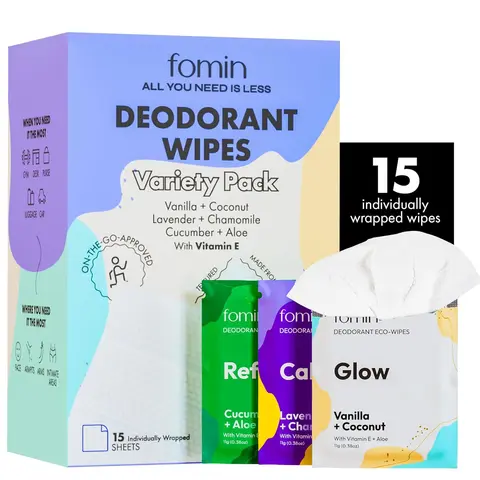 Deodorant Wipes - Variety Pack - Eco-Friendly Mini Deodorant Wipe for Women, Travel Size Individually Wrapped Wipes, Anti Sweat & Armpit Deodorant Wipes for Sensitive Skin
