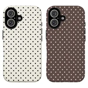 FL-Vintage Black Polka Dot Phone Case,Pink Polka Dot Phone Case For iPhone 11 12 13 14 15 16 17 Air Pro Max for Samsung S26 S25 S24 S23 S22 S21 Case,Gift for her/him