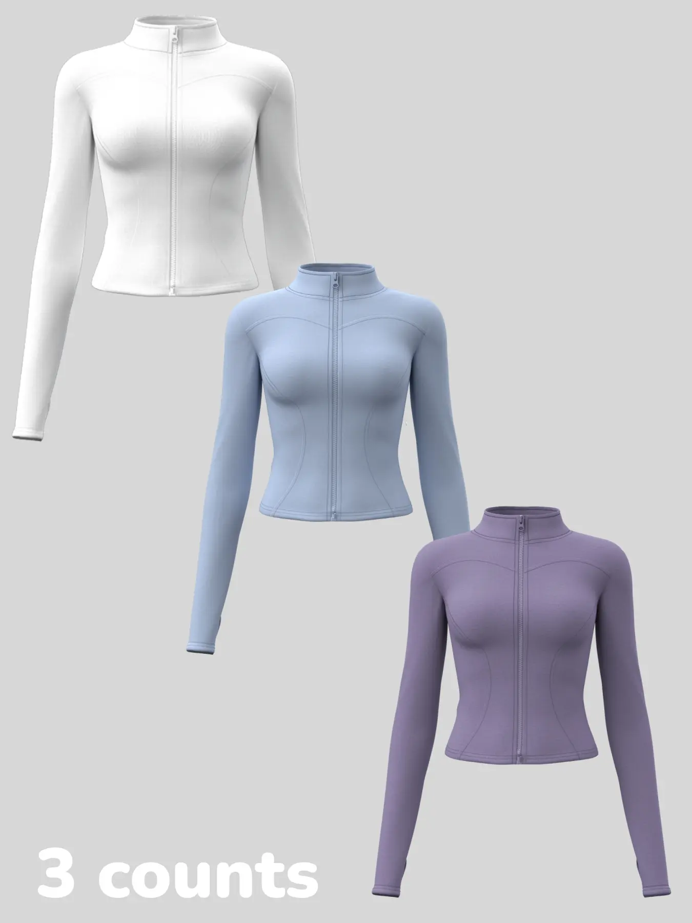 white + light blue + purple.