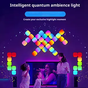Smart Hexagon LED Wall Light with Music Sync & APP Control RGBIC Color Changing USB Powered for Gaming Room Decor Quantum Ambience