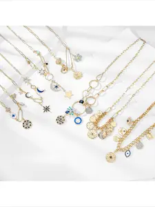 Trendy Mystical Coin Rhinestone Bib Necklace Set, Vintage Cameo Relief Pendant Choker, Boho Gothic Layered Statement Jewelry Gift for Her