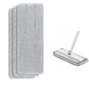 Flat Mop Pads, 3 Pack 13" X 4.9" Microfiber Mop Pad/Refill/Head, Mop Pads Washable Microfiber Squeeze Cleaning Mop Heads Replacement Grey