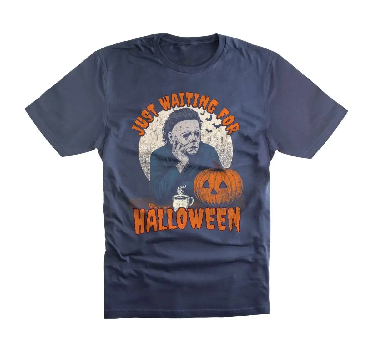 Mens Halloween t-shirt Michael Myers Shirt Just Waiting For Halloween Shirt, Full Color Range, Find Your Perfect Shade