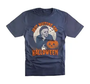Mens Halloween t-shirt Michael Myers Shirt Just Waiting For Halloween Shirt, Full Color Range, Find Your Perfect Shade