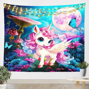 Unicorn Wall Hanging for Living room Bedroom,Cute Unicorn Wall Blanket for Girls Teens,Beautiful Unicorn Decoration Wall Art Tapestry Lightweight