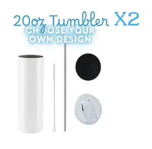 2X 20oz. Stainless Tumbler Bottle Drinkware