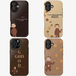 Faith & Cookies Curious George Phone Case - Christian Cartoon Phone Cover with Bible Verse – "If God Is All You Have" & "God Is Good" Design, Christian Phone Cover for Faith and Positivity |   Cover Suitable for IPhone 17 16 15 14 13 12 and Samsung