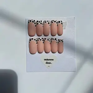 Autumne Daze French Tip Cow Design Unique Animal Print Nail Art Collection
