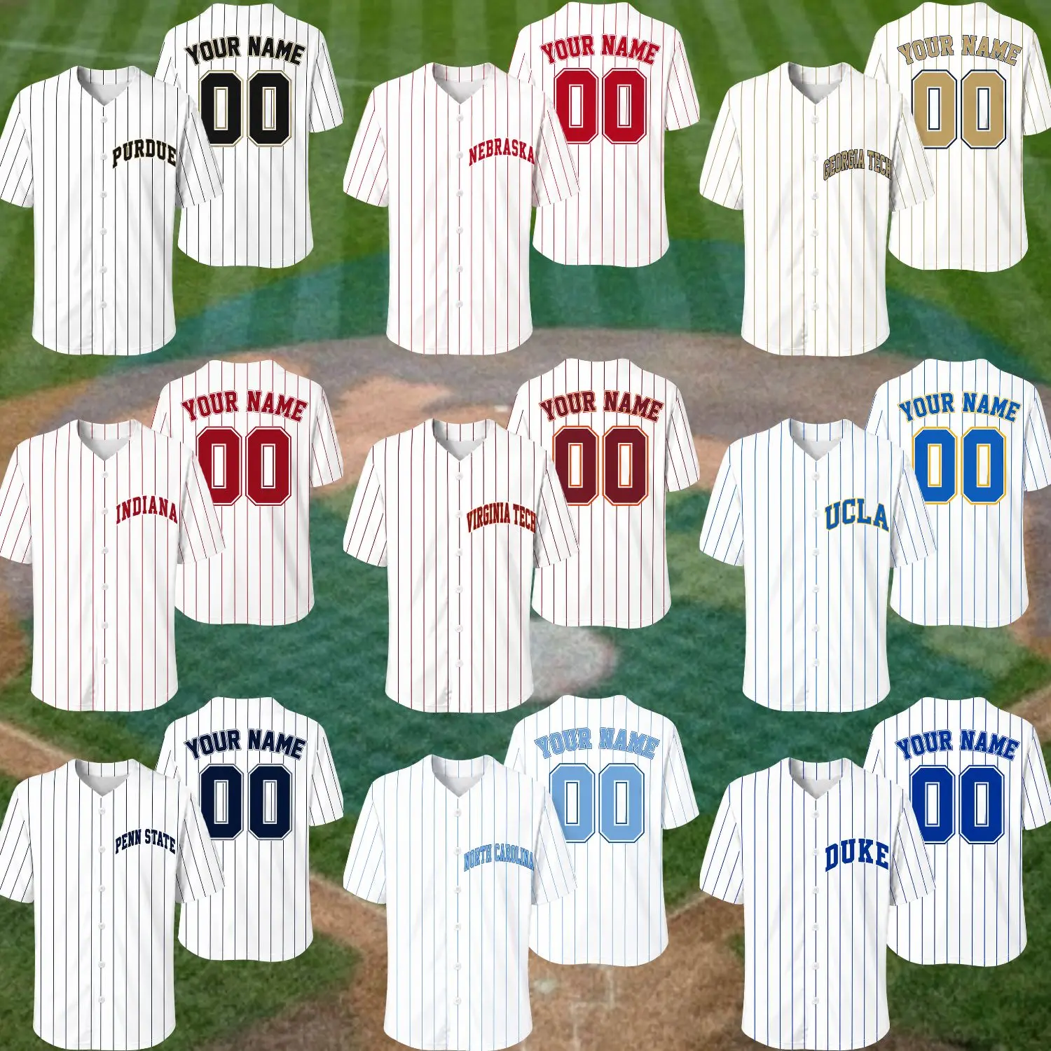 Custom Baseball Jersey Personalized Name Number College Team Button Down Jersey Baseball Fan Shirt Game Day Uniform Athletic Apparel Custom Gift for Men Women