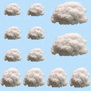 Artificial 3D Fabric Cloud Decorations - 12pcs Small, Medium, and Large Imitation Props - Perfect for Halloween, Christmas, Easter, and More Stage, Wedding, Party, Indoor/Outdoor Show Decor - Cloud Party Decor