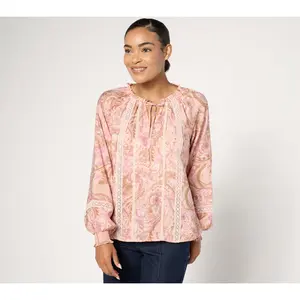 Me by Jennie Garth Eleanor Woven Blouse with Ruffle Detail