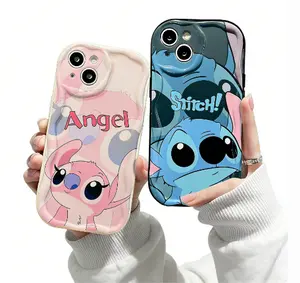 Disney Stitch Angel Mobile Phone Case - Cute Cartoon Design for Device Protection with Angel Graphic & Stitch Character - Shockproof Casing for Smartphones & Cellphones