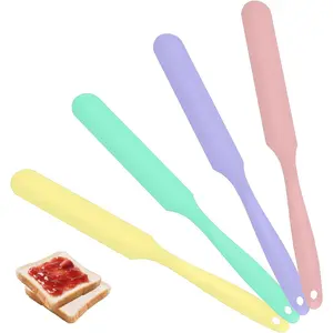 4 count Jar Spatula  Long Scraper, -grade Cream Spatulas, Heat-Resistant Jam Spreader for Scraping Kitchen Baking Mixing Cake Butter