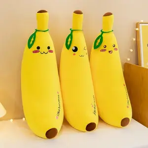 Banana Throw Pillow Long Pillow Cute Lazy Bed Leg Hug Doll Super Soft Girl Doll Squishy Plush Toy