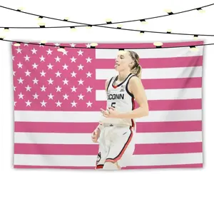 Peach Paige Bueckers Light Print Decorative Wall Tapestry, 40x30in Hanging Home Decor, Ideal for College Dorms, Bedroom Gift Option with Summervibes