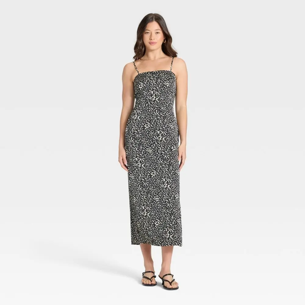A New Day Women's Column Slip Dress - A New Day Casual Fabric, Adjustable  Straps, Side Zipper, Smocked Back, Side Slit, Lightweight Satin, 100%  Recycled Polyester - TikTok Shop